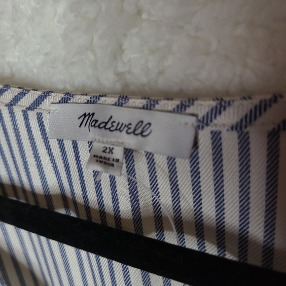 Madewell | Striped Front Tie Top sz 2xl - Picture 3 of 4